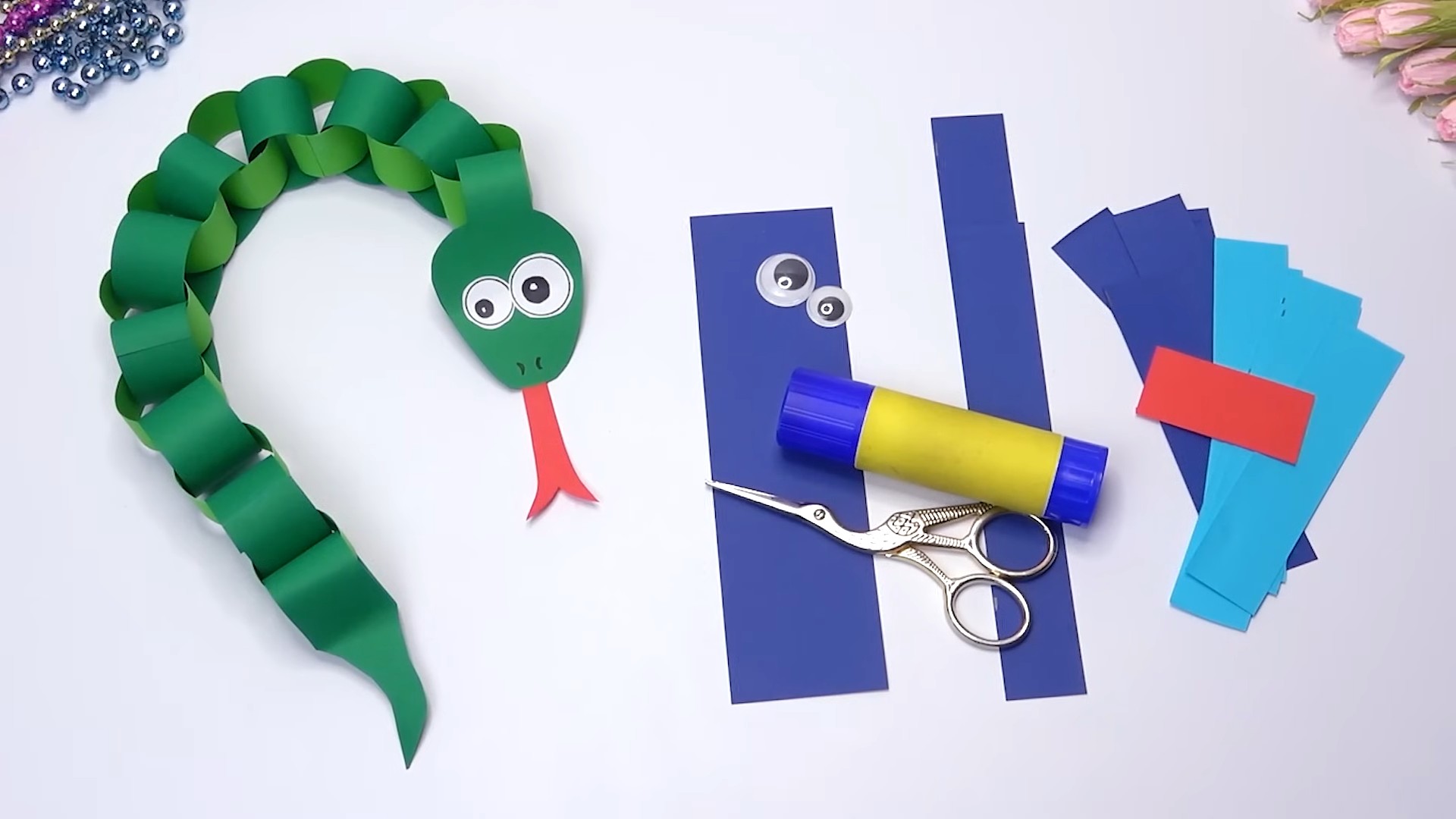 Origami Schlange basteln