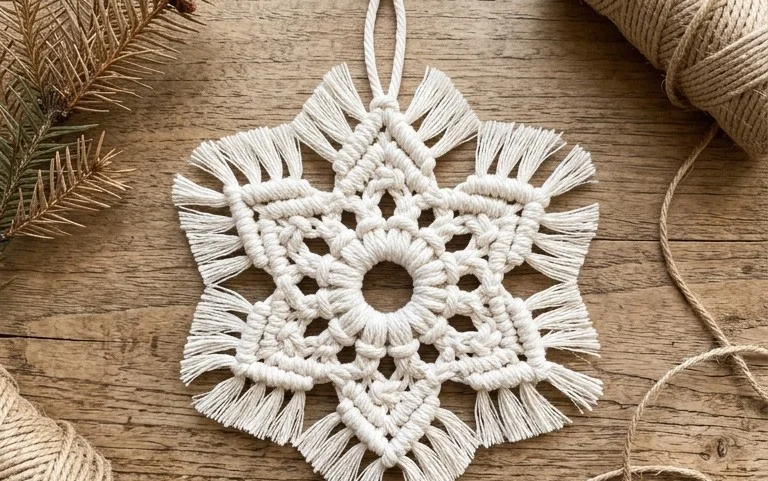 Macrame Snowflake Ornament - A Wonderful Thought